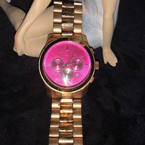 Michael Kors pink Chronograph watch